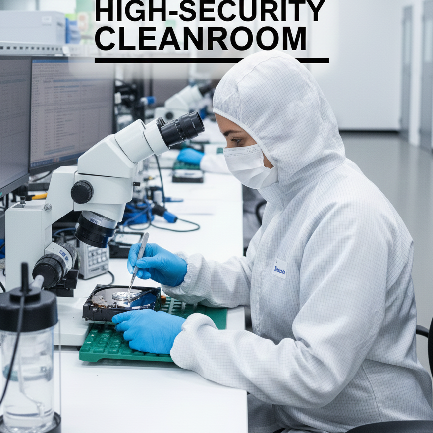 Salle blanche haute sécurité - Récupération de données professionnelle