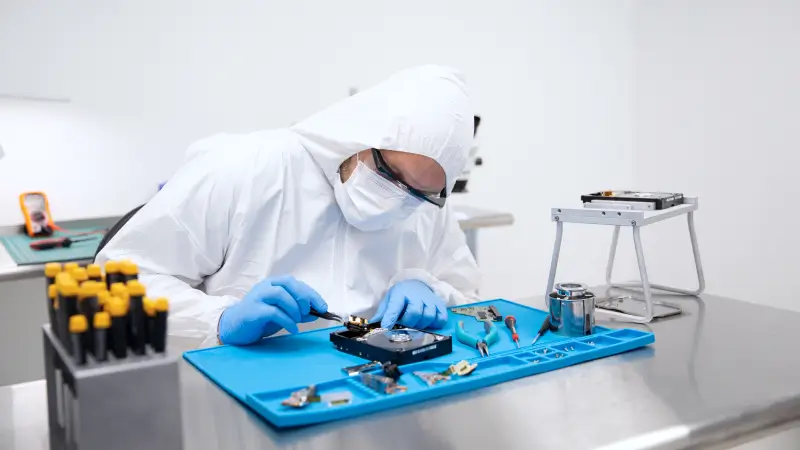 Tuto YouTube récupération disque dur - technicien en salle blanche